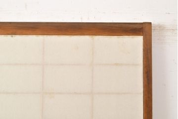 和製アンティーク　季節の移ろいが楽しめる額入り障子戸2枚セット(引き戸、建具)(R-051436)