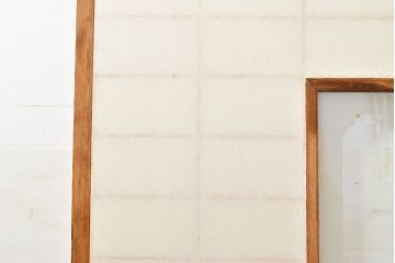 和製アンティーク　季節の移ろいが楽しめる額入り障子戸2枚セット(引き戸、建具)(R-051436)