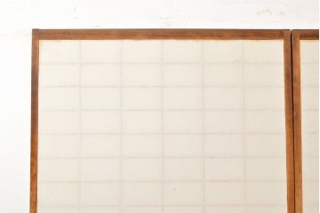 和製アンティーク　季節の移ろいが楽しめる額入り障子戸2枚セット(引き戸、建具)(R-051436)