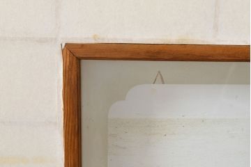 和製アンティーク　季節の移ろいが楽しめる額入り障子戸3枚セット(引き戸、建具)(R-051437)