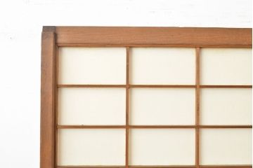 和製アンティーク　季節の移ろいが楽しめる額入り障子戸3枚セット(引き戸、建具)(R-051437)
