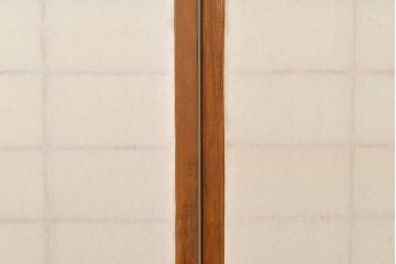 和製アンティーク　季節の移ろいが楽しめる額入り障子戸3枚セット(引き戸、建具)(R-051437)