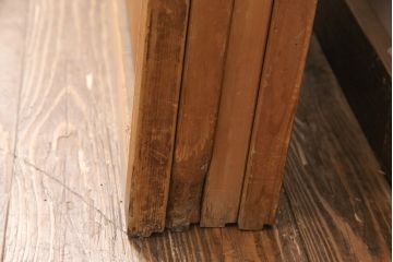 アンティーク建具　腰板ケヤキ材　落ち着いた和を醸し出す裏障子付き格子戸4枚セット(引き戸、障子戸)(R-051445)