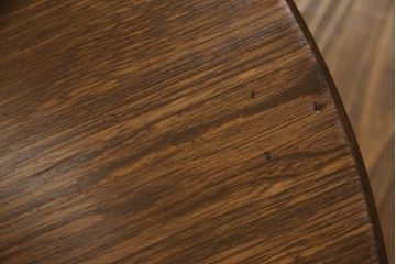 和製アンティーク　栓材　昭和中期　黒塗りの脚がかっこ良い雰囲気を醸し出す丸ちゃぶ台(座卓、折りたたみテーブル、ローテーブル)(R-051453)