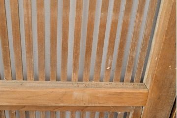 和製アンティーク　裏障子付き　整然と並ぶ様が美しい万本格子戸2枚セット(引き戸、建具、障子戸)(R-051455)