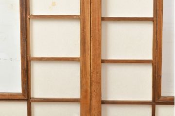 和製アンティーク　スリムな額入り障子戸4枚セット(引き戸、建具、障子戸)(R-051457)