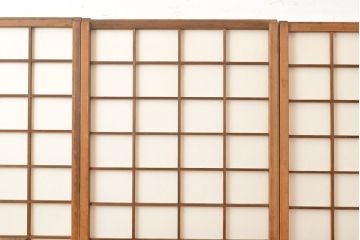 和製アンティーク　スリムな額入り障子戸4枚セット(引き戸、建具、障子戸)(R-051457)