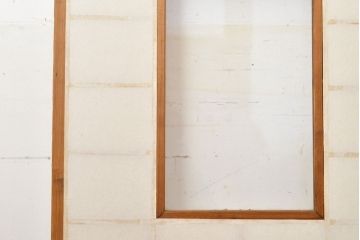 和製アンティーク　スリムな額入り障子戸4枚セット(引き戸、建具、障子戸)(R-051457)