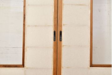 和製アンティーク　スリムな額入り障子戸4枚セット(引き戸、建具、障子戸)(R-051457)