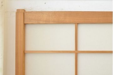 和製ヴィンテージ　昔ながらのシンプルな障子戸4枚セット(引き戸、建具、ビンテージ)(R-051458)