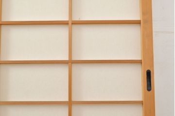 和製ヴィンテージ　昔ながらのシンプルな障子戸4枚セット(引き戸、建具、ビンテージ)(R-051458)