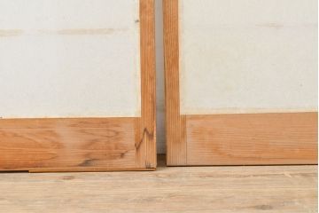 和製ヴィンテージ　昔ながらのシンプルな障子戸4枚セット(引き戸、建具、ビンテージ)(R-051458)