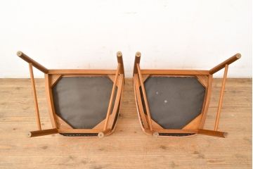イギリスヴィンテージ　A.H.McIntosh(マッキントッシュ)社　ダイニングチェア2脚セット(アームレスチェア、イス、椅子、ビンテージ、バラ売り可能)(R-051459)
