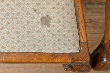 フランスアンティーク　オーク材　背もたれのデザインがエレガントなダイニングチェア2脚セット(椅子、イス、ビンテージ)(R-051463)