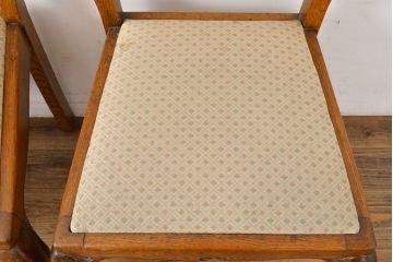 フランスアンティーク　オーク材　背もたれのデザインがエレガントなダイニングチェア3脚セット(椅子、イス、ビンテージ)(R-051464)