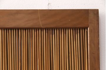 和製アンティーク　透かし彫りがアクセントの御簾戸3枚セット(建具、簾戸、簀戸、葭戸、夏障子、すど、葦戸)(R-051472)