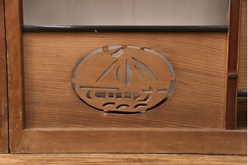 和製アンティーク　透かし彫りがアクセントの御簾戸3枚セット(建具、簾戸、簀戸、葭戸、夏障子、すど、葦戸)(R-051472)