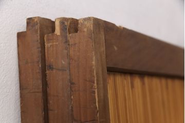 和製アンティーク　透かし彫りがアクセントの御簾戸3枚セット(建具、簾戸、簀戸、葭戸、夏障子、すど、葦戸)(R-051472)