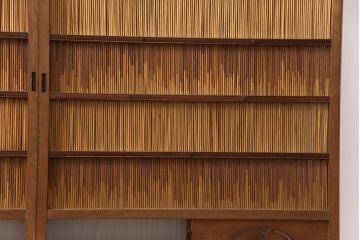 和製アンティーク　透かし彫りがアクセントの御簾戸3枚セット(建具、簾戸、簀戸、葭戸、夏障子、すど、葦戸)(R-051472)