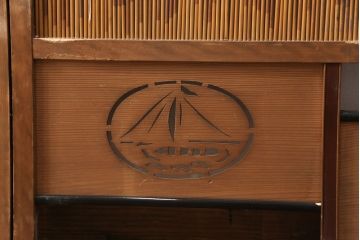 和製アンティーク　透かし彫りがアクセントの御簾戸3枚セット(建具、簾戸、簀戸、葭戸、夏障子、すど、葦戸)(R-051472)