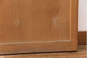 和製アンティーク　菱型の組子細工がおしゃれな組子入りガラス戸2枚セット(引き戸、建具)(R-051473)