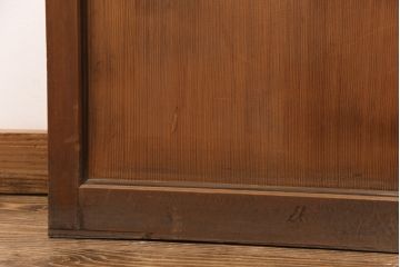 和製アンティーク　菱型の組子細工がおしゃれな組子入りガラス戸2枚セット(引き戸、建具)(R-051473)