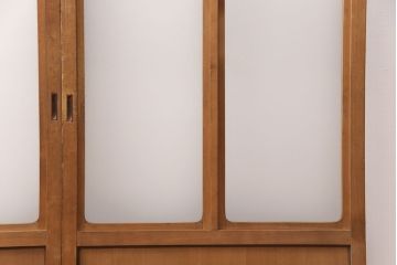 和製アンティーク　麻の葉　組子がおしゃれなガラス戸2枚セット(引き戸、建具)(R-051474)