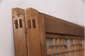 和製アンティーク　麻の葉　組子がおしゃれなガラス戸2枚セット(引き戸、建具)(R-051474)