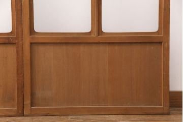 和製アンティーク　麻の葉　組子がおしゃれなガラス戸2枚セット(引き戸、建具)(R-051474)