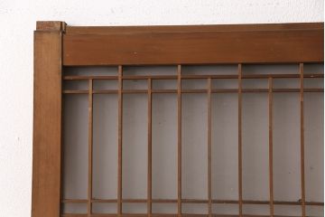 和製アンティーク　格子がお洒落なアクセントになったガラス戸2枚セット(建具、引き戸)(R-051475)