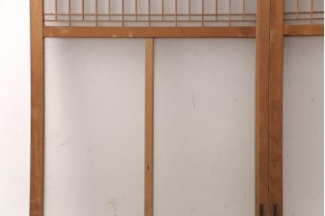 和製アンティーク　格子がお洒落なアクセントになったガラス戸2枚セット(建具、引き戸)(R-051475)