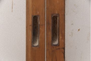 和製アンティーク　格子がお洒落なアクセントになったガラス戸2枚セット(建具、引き戸)(R-051475)