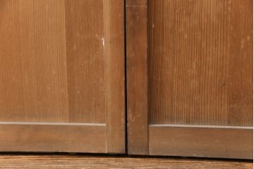 和製アンティーク　格子がお洒落なアクセントになったガラス戸2枚セット(建具、引き戸)(R-051475)