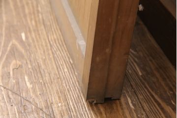 和製アンティーク　格子がお洒落なアクセントになったガラス戸2枚セット(建具、引き戸)(R-051475)