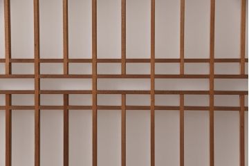 和製アンティーク　格子がお洒落なアクセントになったガラス戸2枚セット(建具、引き戸)(R-051476)