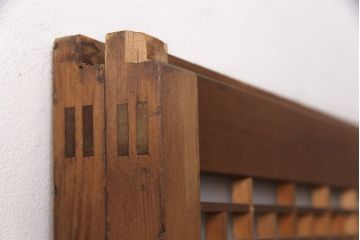 和製アンティーク　格子がお洒落なアクセントになったガラス戸2枚セット(建具、引き戸)(R-051476)