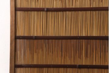 和製アンティーク　透かし彫りがアクセントの御簾戸1枚(建具、簾戸、簀戸、葭戸、夏障子、すど、葦戸)(R-051477)