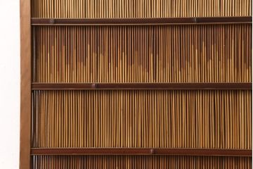 和製アンティーク　透かし彫りがアクセントの御簾戸1枚(建具、簾戸、簀戸、葭戸、夏障子、すど、葦戸)(R-051477)
