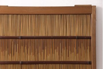 和製アンティーク　透かし彫りがアクセントの御簾戸1枚(建具、簾戸、簀戸、葭戸、夏障子、すど、葦戸)(R-051477)