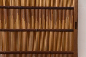 和製アンティーク　透かし彫りがアクセントの御簾戸1枚(建具、簾戸、簀戸、葭戸、夏障子、すど、葦戸)(R-051477)