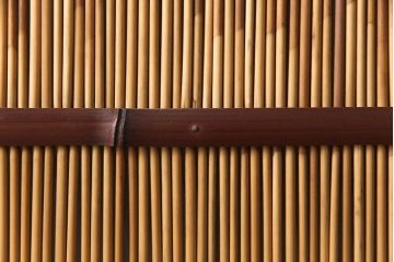 和製アンティーク　透かし彫りがアクセントの御簾戸1枚(建具、簾戸、簀戸、葭戸、夏障子、すど、葦戸)(R-051477)