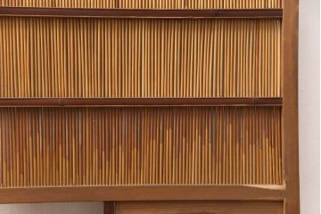 和製アンティーク　透かし彫りがアクセントの御簾戸1枚(建具、簾戸、簀戸、葭戸、夏障子、すど、葦戸)(R-051477)