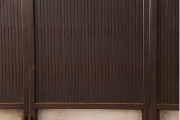 和製アンティーク　ダイヤガラス　幅広の縦格子が珍しい格子戸4枚セット(引き戸、建具)(R-051478)