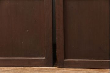和製アンティーク　ダイヤガラス　幅広の縦格子が珍しい格子戸4枚セット(引き戸、建具)(R-051478)