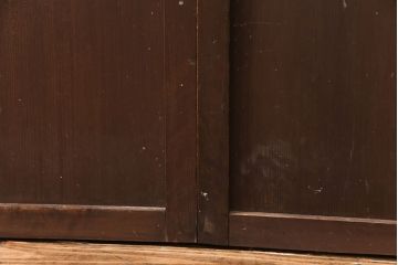和製アンティーク　ダイヤガラス　幅広の縦格子が珍しい格子戸4枚セット(引き戸、建具)(R-051478)