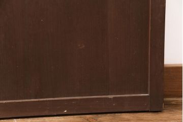 和製アンティーク　ダイヤガラス　幅広の縦格子が珍しい格子戸4枚セット(引き戸、建具)(R-051478)