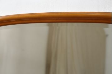 中古　美品　横浜ダニエル　シンプルながらも気品漂うウォールミラー(壁掛け鏡)(定価約16万円)(R-051490)