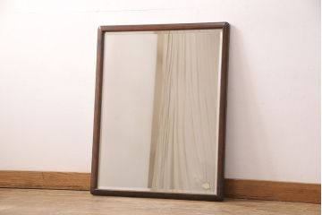 中古　北海道民芸家具　シンプルなデザインで取り入れやすいミラー(ウォールミラー、壁掛け鏡)(R-051494)