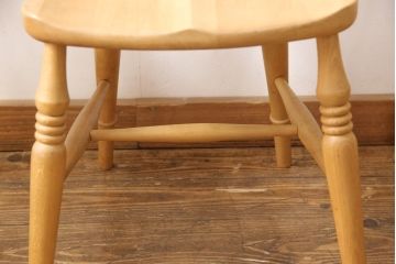 中古　PENNY WISE(ペニーワイズ)　パイン材　カントリーテイストにおすすめの温もりあふれるダイニングチェア3脚セット(イス、板座チェア)(R-051497)