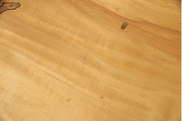 中古　国産手造り家具　総イチョウ材　極厚な一枚板(60mm)の天板が高級感を漂わせる片袖机(プレジデントデスク、ワークデスク、在宅ワーク、在宅用)(R-051500)